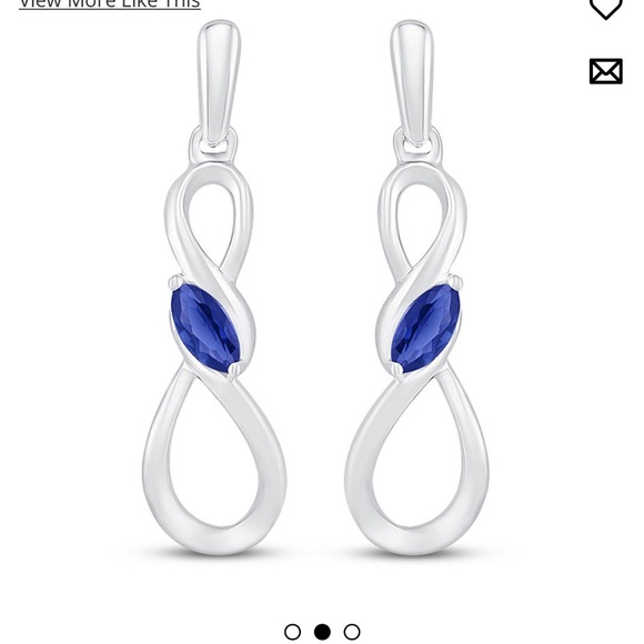 NWOT- Jared Matching Sapphire earrings & necklace set - Picture 1 of 4